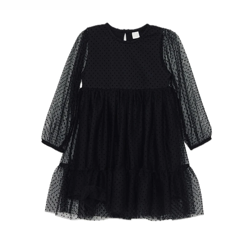 پیراهن آستین بلند یقه گرد دخترانه ال سی وایکیکی مدل Bl9