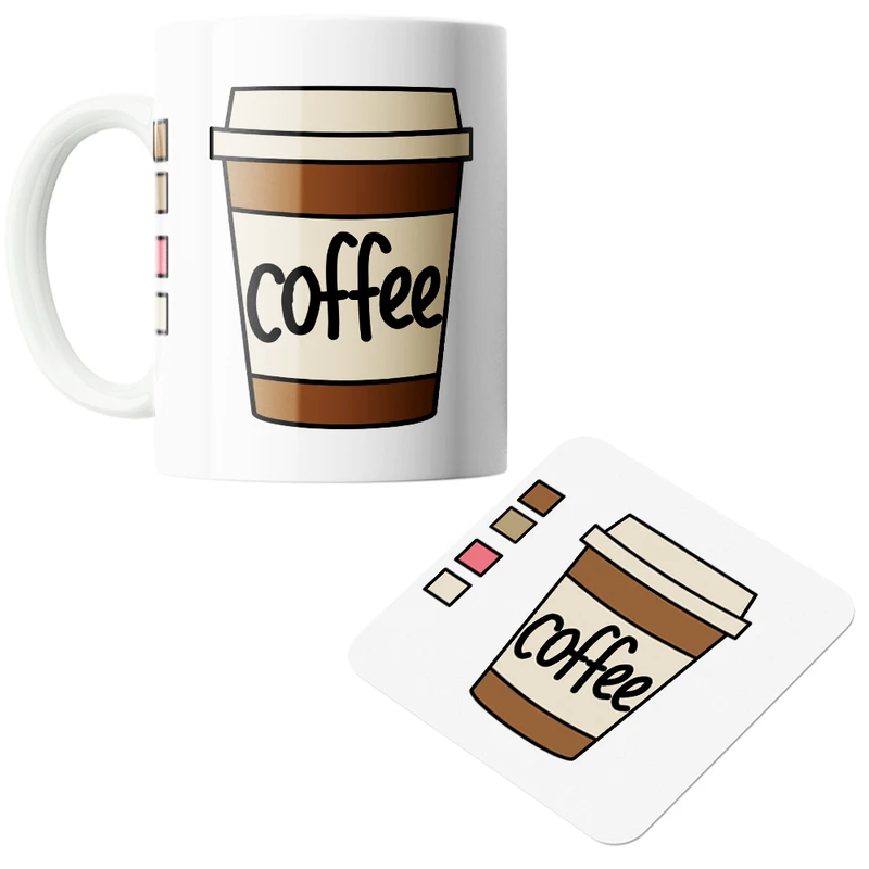 ماگ پاد آفرین مدل  Coffee کد z346 به همراه زیر لیوانی