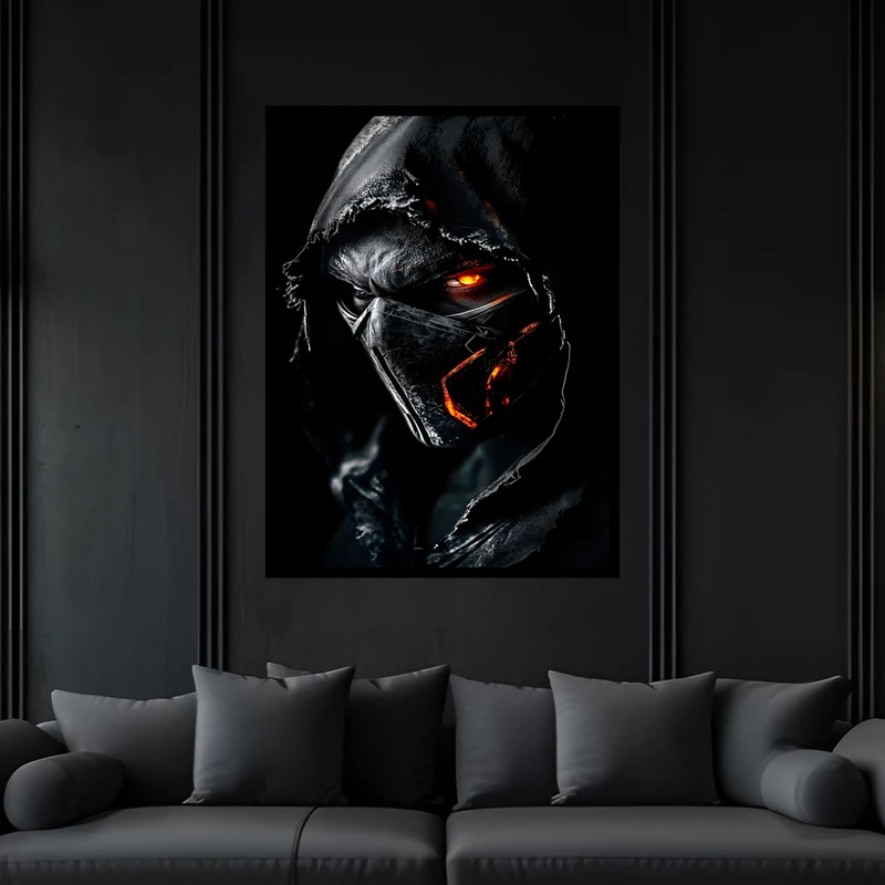 تابلو بکلیت طرح گیمینگ و گیم نت بازی مورتال کمبت ساب زیرو مدل B-bu7383 فریم مشکی