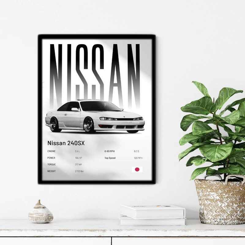 تابلو آتریسا طرح ماشین NISSAN مدل ATC87 فریم مشکی