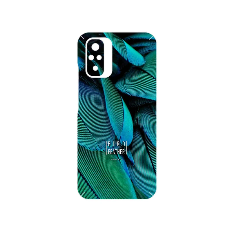برچسب پوششی ماهوت مدل Green Feather مناسب برای گوشی موبایل شیائومی Redmi Note 10s