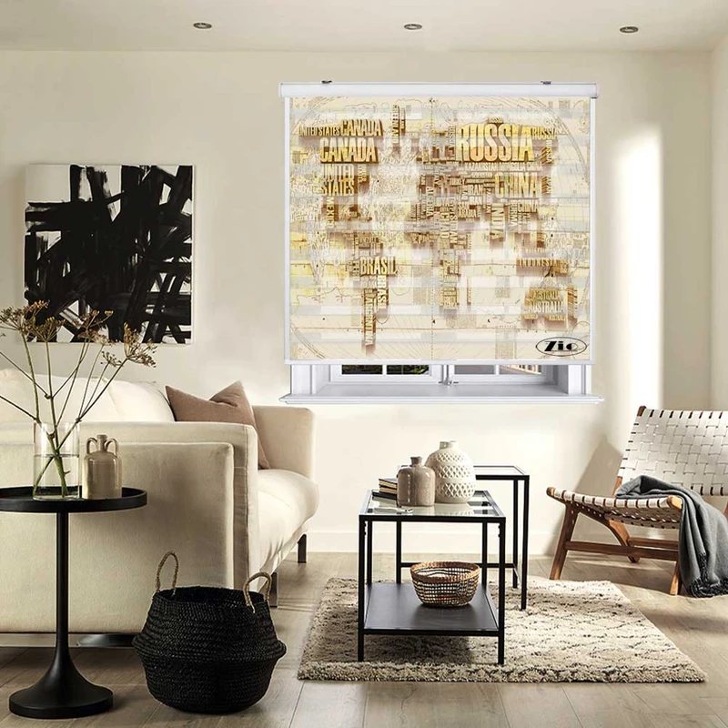 پرده زبرا زیو کد 3D1441 سایز 150x150 سانتی متر