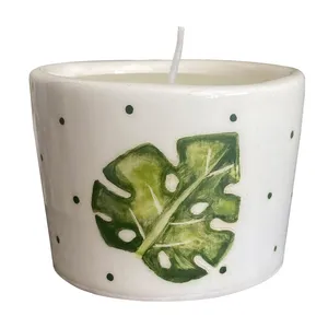 شمع لیوانی مدل برگ انجیری