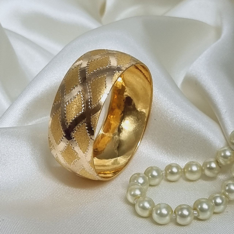 النگو طلا 18 عیار زنانه گالری یارطلا مدل تکپوش پهن ماری کد AL70-G-2