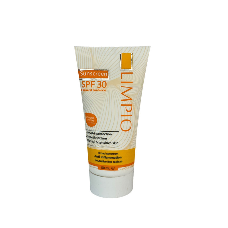 کرم ضد آفتاب بدون رنگ لیمپیو SPF 30 مدل UVA UVB مناسب پوستهای معمولی حجم 50میلیلیتر کرم ضد آفتاب بدون رنگ لیمپیو SPF 30 مدل UVA UVB مناسب پوستهای معمولی حجم 50میلیلیتر