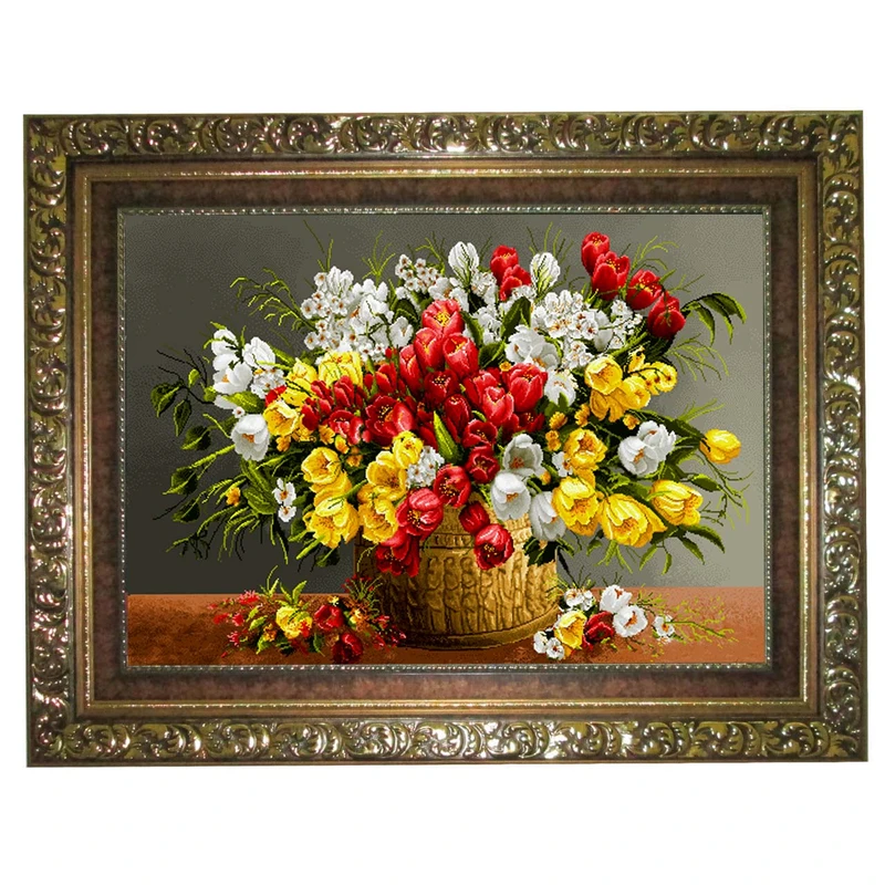 عکس شماره 2 : تابلو فرش ماشینی نقش نگار رضوی طرح گل کد 449c