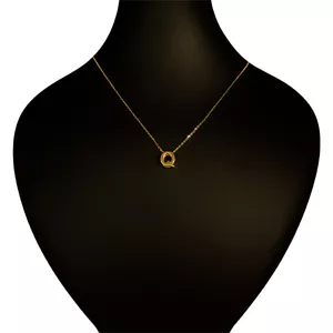 گردنبند طلا 18 عیار زنانه گنجینه هنر خوش نشین مدل سه بعدی طرح Q