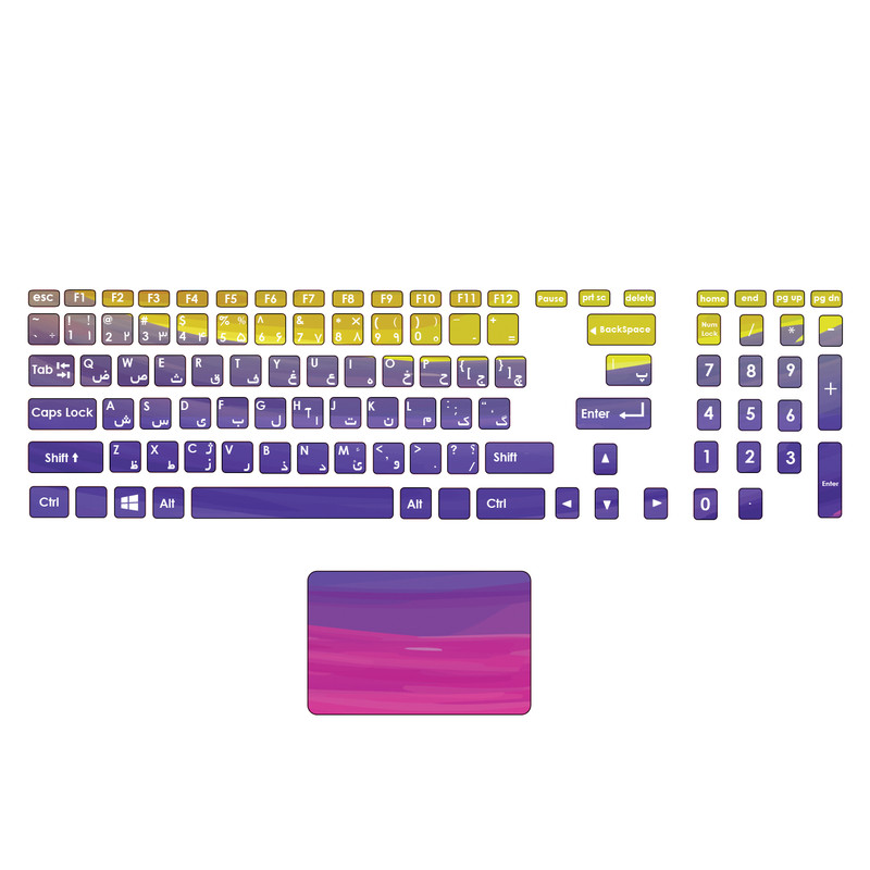 استیکر لپ تاپ مدل 86 hk به همراه برچسب حروف فارسی کیبورد