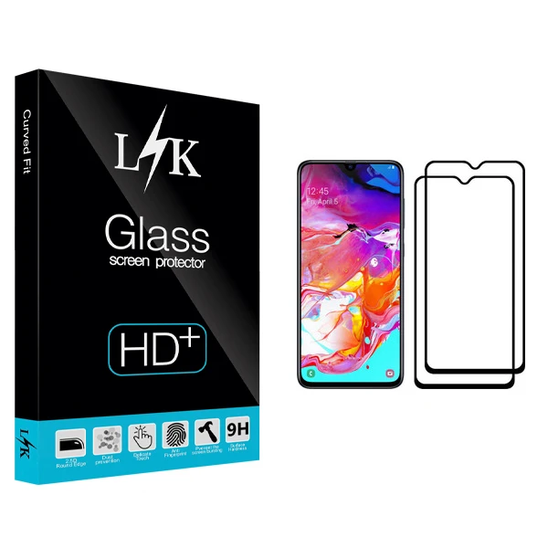 محافظ صفحه نمایش ال کی مدل Hard glass مناسب برای گوشی موبایل سامسونگ Galaxy A70 بسته دو عددی