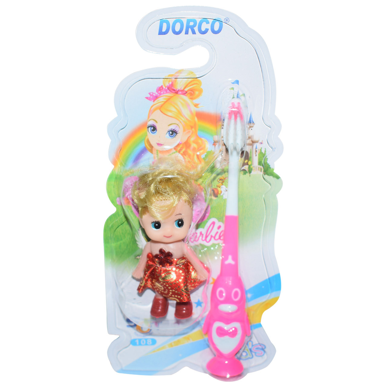 مسواک کودک دورکو مدل Barbie 108 به همراه عروسک مسواک کودک دورکو مدل Barbie 108 به همراه عروسک