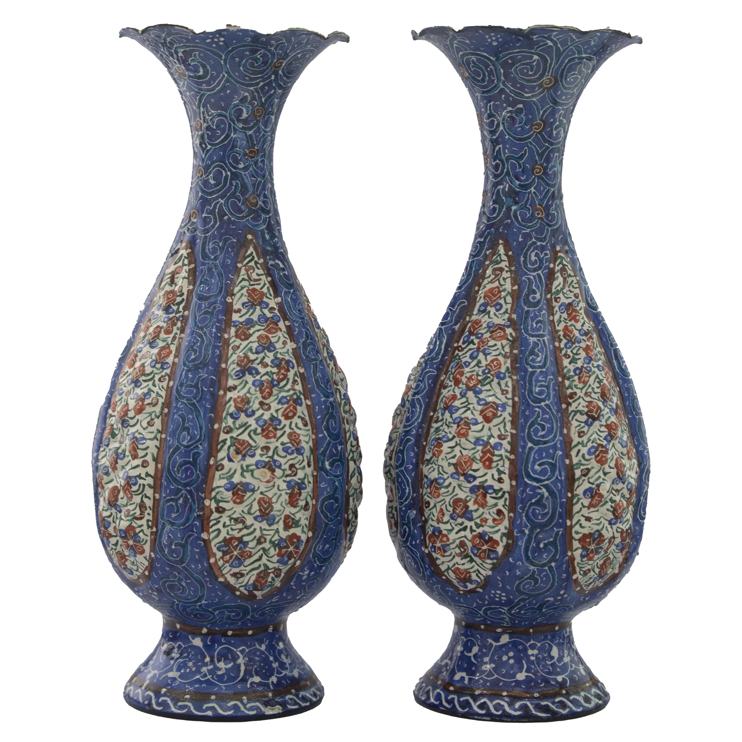 گلدان مینا کاری مدل اسلیمی کد 99 بسته 2 عددی