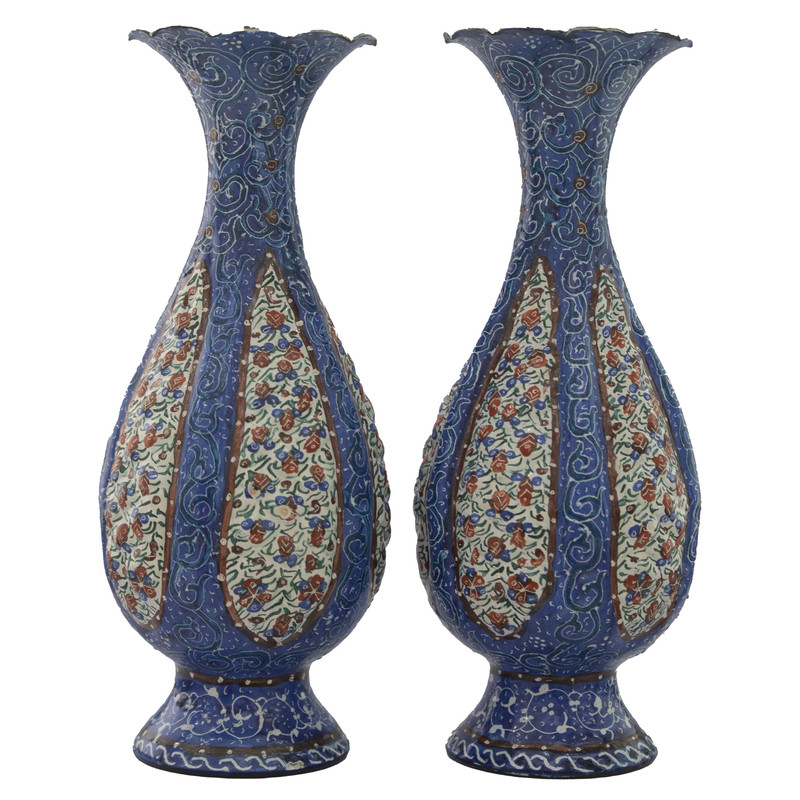 گلدان مینا کاری مدل اسلیمی کد 99 بسته 2 عددی