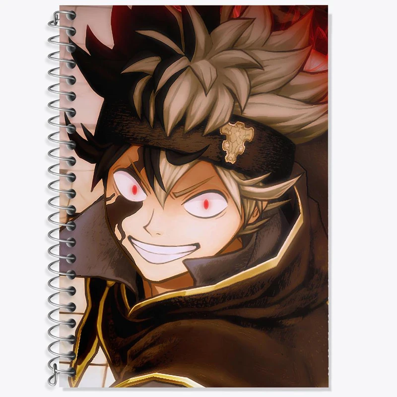 دفتر زبان 50 برگ خندالو مدل سه خط طرح آستا انیمه بلک کلاور Black Clover کد 11717