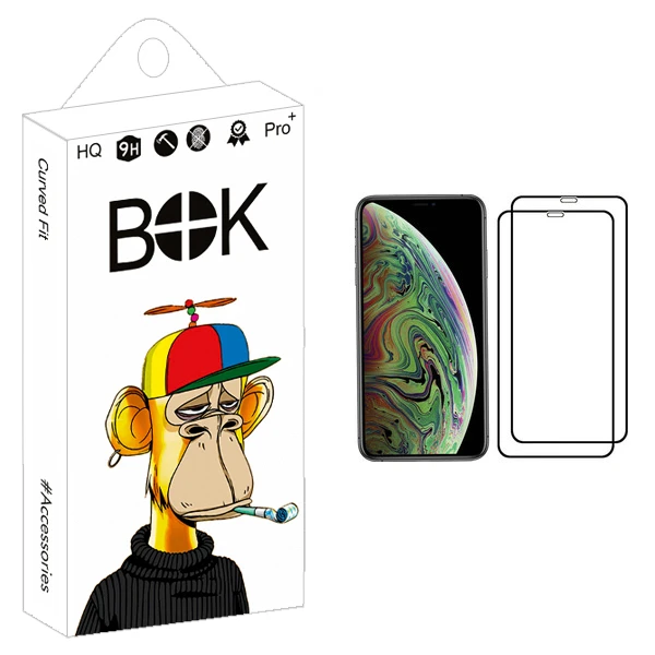 محافظ صفحه نمایش بوک مدل +HD مناسب برای گوشی موبایل اپل iPhone XS بسته دو عددی