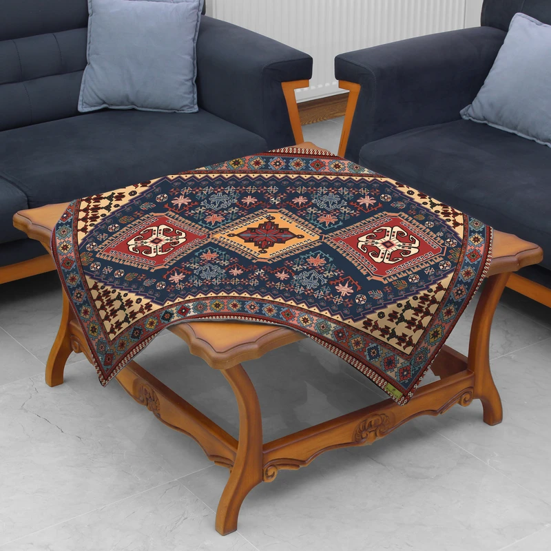 رومیزی ریحانلوکس مدل سنتی کد RH116  سایز 97x97 سانتی‌متر