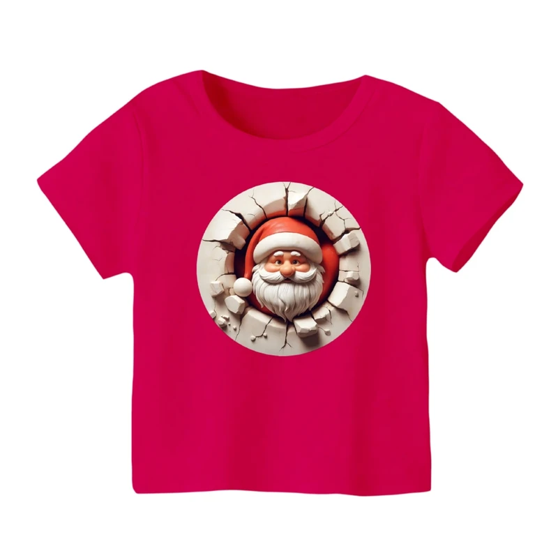 تی شرت آستین کوتاه بچگانه مدل بابانوئل کریسمس کد 34