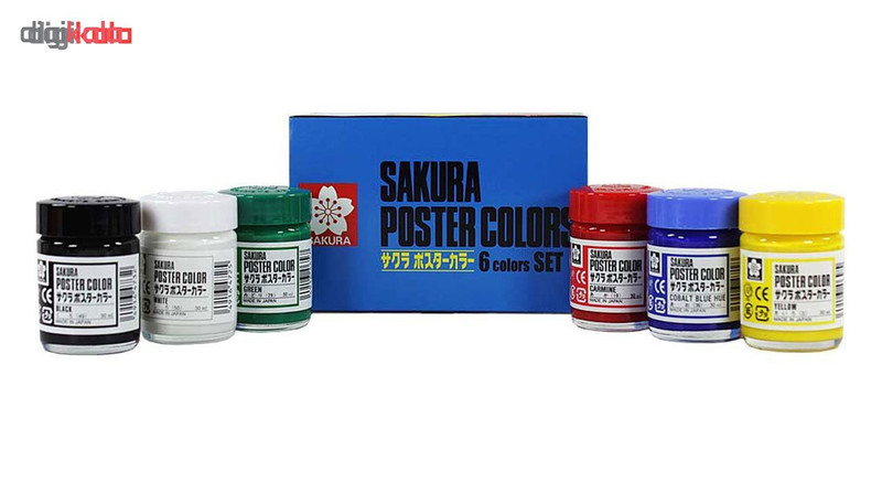 گواش 6 رنگ ساکورا مدل PW6