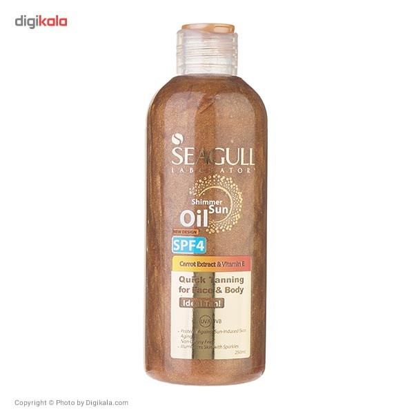 روغن برنز کننده و ویتامینه سی گل حاوی رنگدانه‌های طلایی SPF4 حجم 250 میلی لیتر