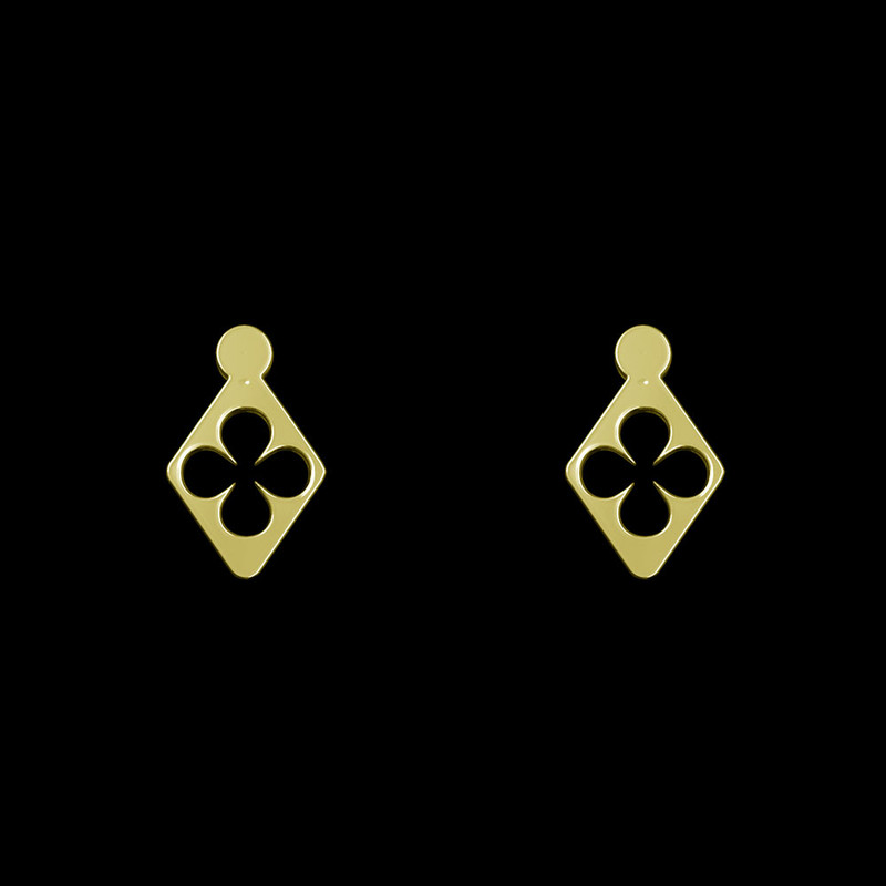 گوشواره طلا 18 عیار زنانه مدوپد مدل گل کد GA1-13783