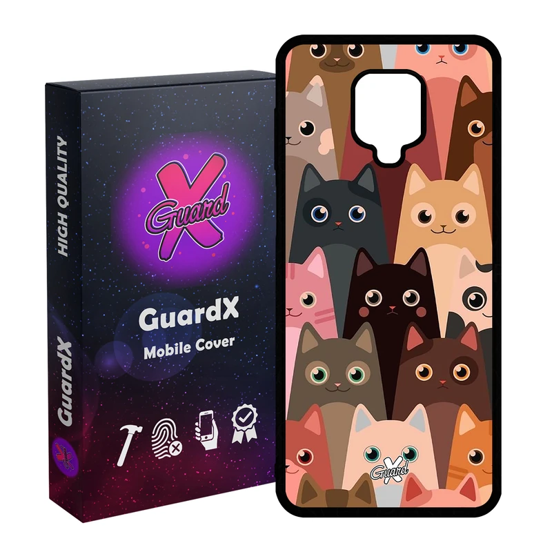 کاور گارد ایکس طرح Cat مدل Glass10067 مناسب برای گوشی موبایل شیائومی Redmi Note 9S / Note 9 Pro / Note 9 Pro Max
