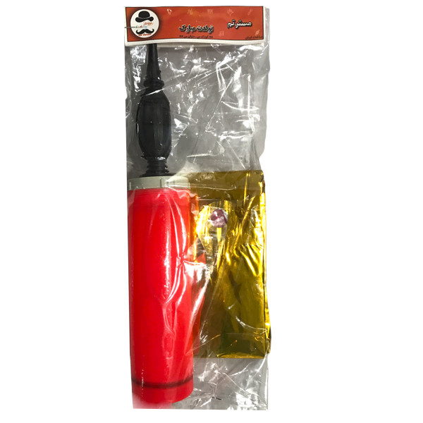 بادکنک فویلی مسترتم طرح عدد 1 پلاس به همراه تلمبه پلاستیکی