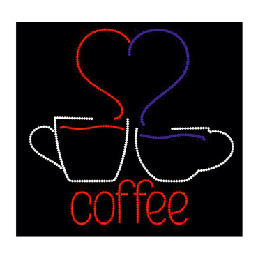 تابلو ال ای دی طرح کافه مدل دو فنجان