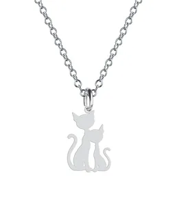 گردنبند نقره زنانه هایکا مدل گربه کد n.ha2-359