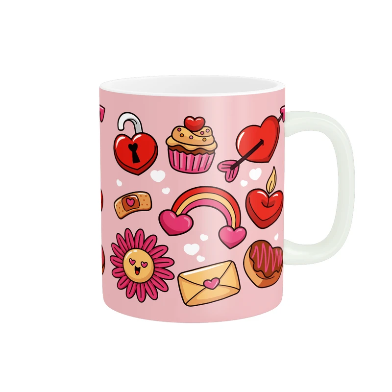 ماگ پادآفرین مدل عشق طرح قلب LOVE گل کد PM1654