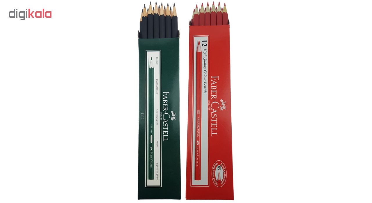 مداد مشکی و قرمز فابر کاستل مدل 111100 بسته 24 عددی