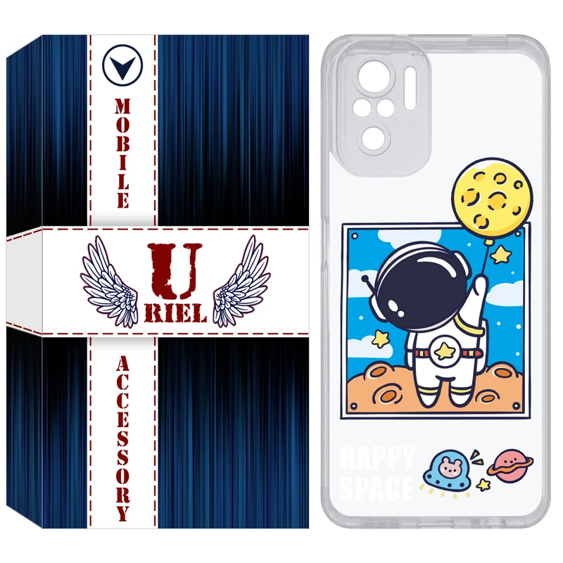 کاور یوریل مدل Clear کد 7 طرح فضانورد مناسب برای گوشی موبایل شیائومی Redmi Note 10 4G / Note 10S / Poco M5s