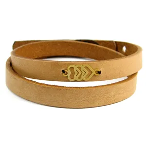 Mancho BFG026 Leather and Gold Bracelet
