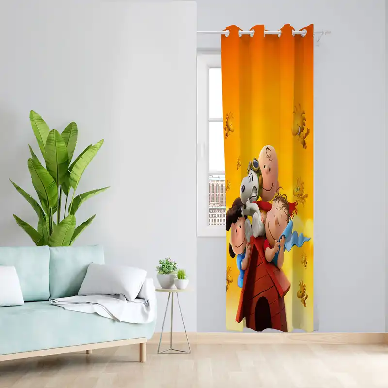 پرده مدل کارتونی مخمل پانچی کد 930 سایز 140x280 سانتی متر