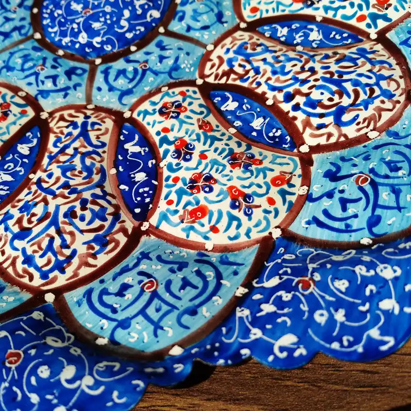 بشقاب میناکاری مدل گل کد 12020