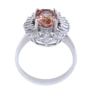 انگشتر نقره زنانه مدل بازرگانی میلادی الکساندریت تراش جواهری رکاب رادیوم کد AWR_1203