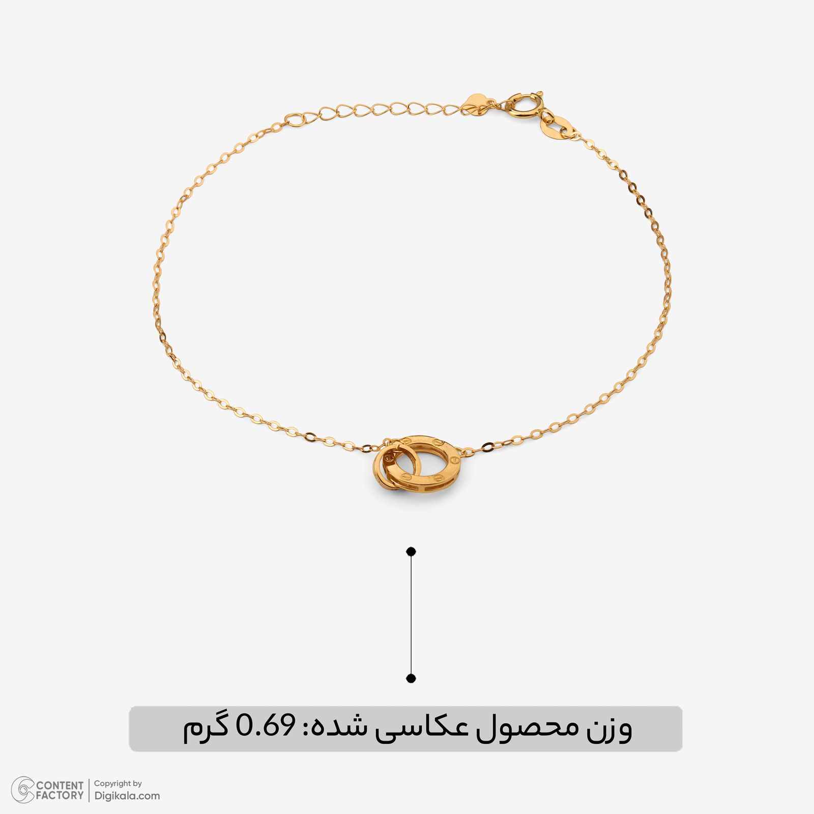 دستبند زنجیری طلا 18 عیار زنانه روبی آرت گالری مدل 312220 -  - 5