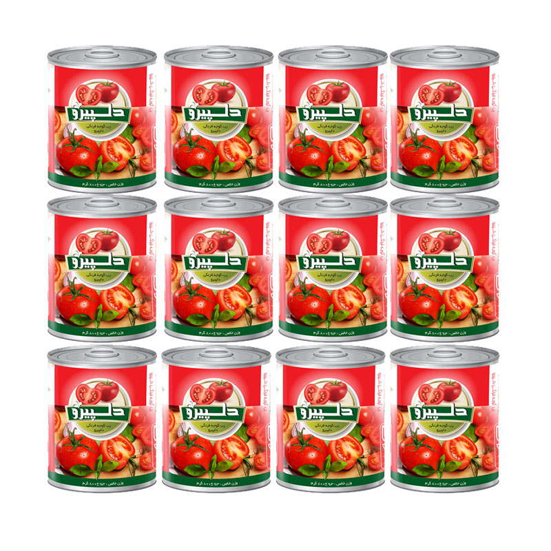 رب گوجه فرنگی دلپیرو - 800 گرمی بسته 12 عددی