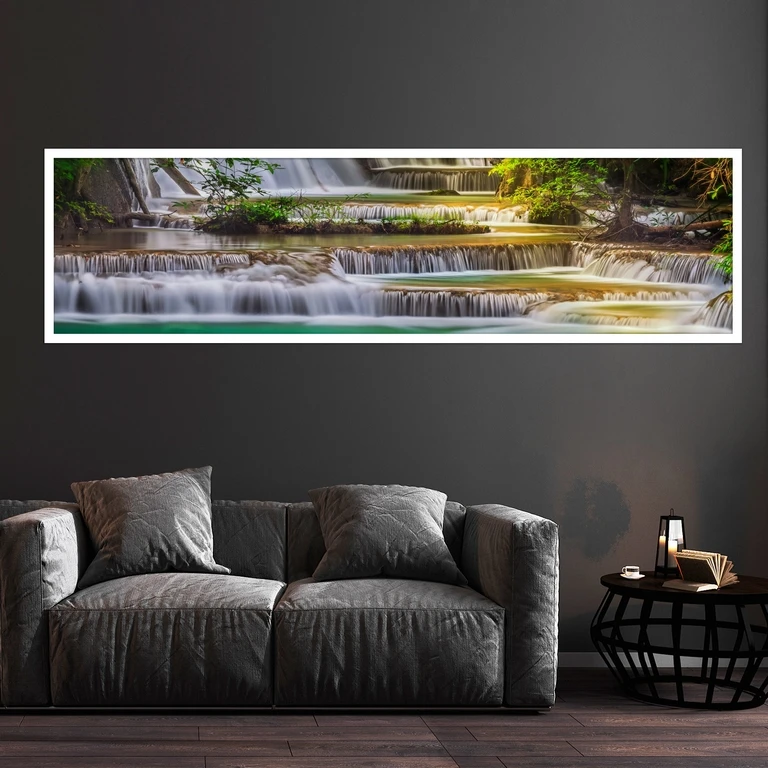 تابلو بکلیت طرح طبیعت آبشار مدل کشیده W-7574