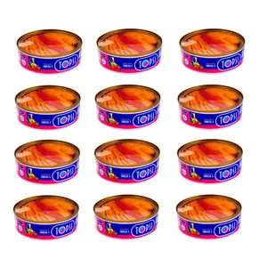کنسرو ماهی تون در روغن با فلفل قرمز تاپسی - 180 گرم بسته 12 عددی