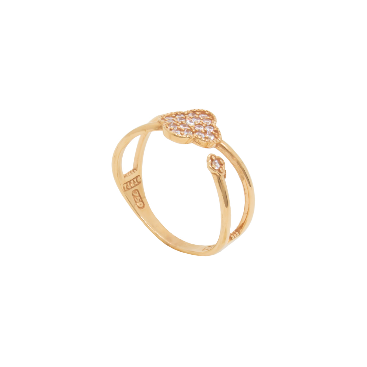 انگشتر طلا 18 عیار زنانه طرح ونکلیف B0025