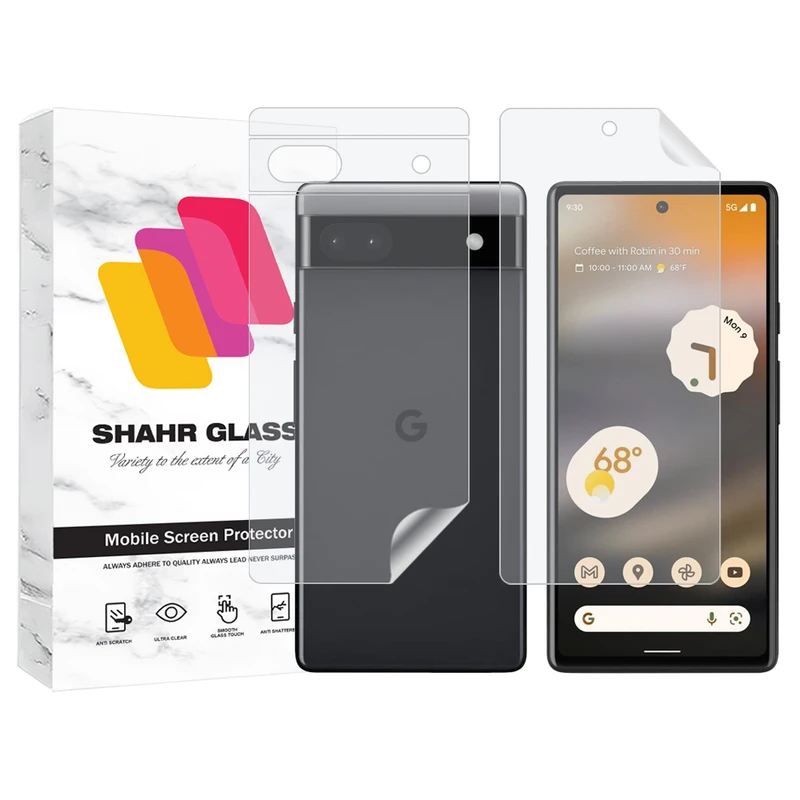محافظ صفحه نمایش شهر گلس مدل MTNANFBSH مناسب برای گوشی موبایل گوگل Pixel 6a به همراه محافظ پشت گوشی
