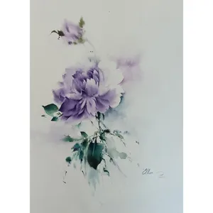 نقاشی آبرنگ طرح گل کد 043