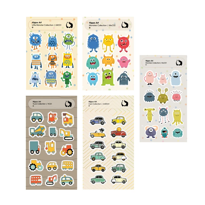 برچسب هیپو آرت مدل ماشین و هیولا بسته 5 عددی