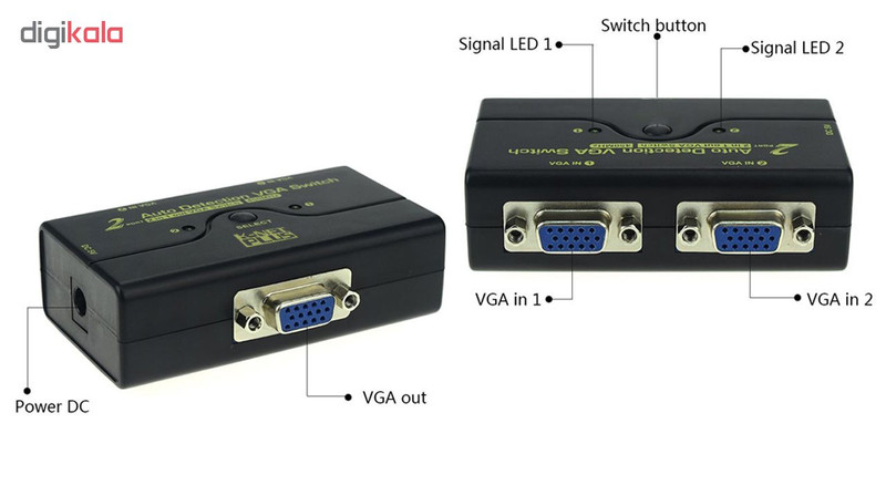 سوئیچ دو پورت VGA کی نت پلاس مدل KPM9021 3