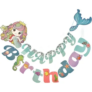 ریسه تولد مدل تولد مبارک طرح پری دریایی کد 01