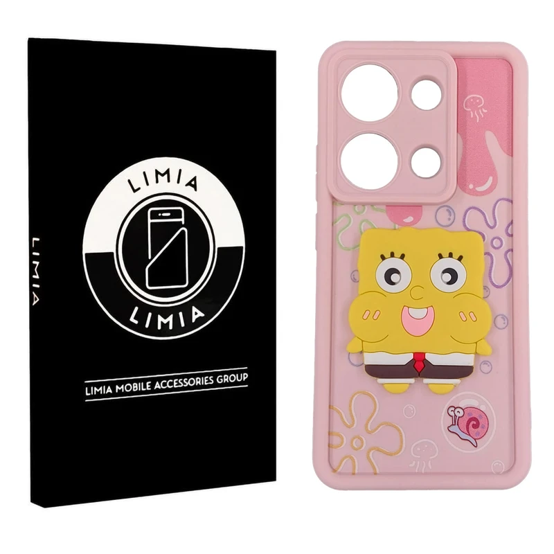 کاور لیمیا مدل سولید لنزدار طرح عروسکی برجسته مناسب برای گوشی موبایل شیائومی Redmi Note 13 4G