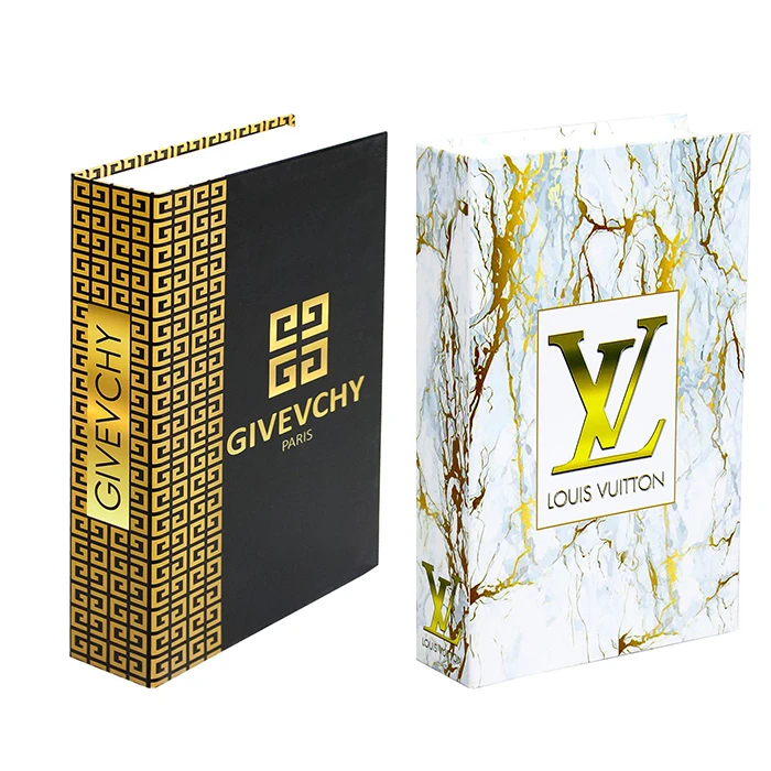 جعبه دکوری مدل کتاب دکوراتیو کد GLD DVL 202 مجموعه دو عددی 