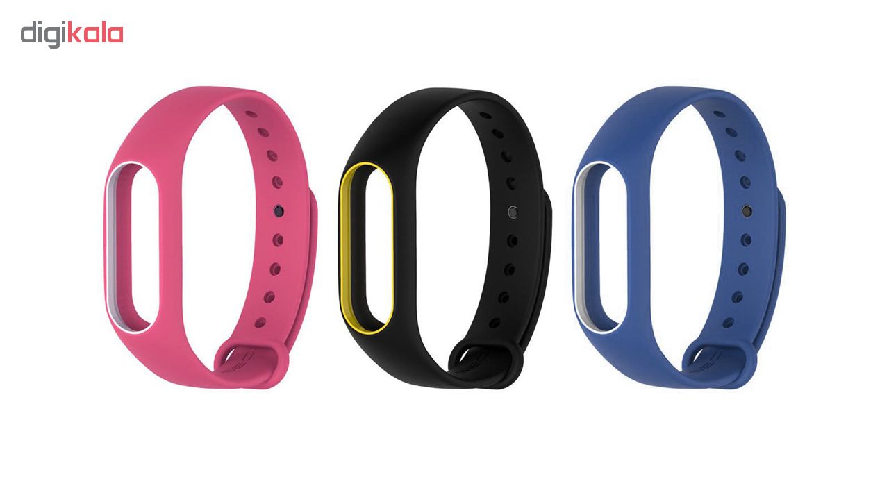 بند مچ بند هوشمند شیائومی مدل Mi Band 2 Silicone مجموعه 3 عددی