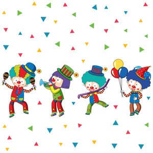 نقد و بررسی استیکر دیواری صالسو آرت طرح Happy clowns hk توسط خریداران