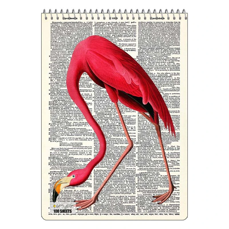 دفتر شطرنجی 100 برگ کارنیکا طرح روزنامه وینتج حیوانات Vintage Newspaper Animals کد 70731