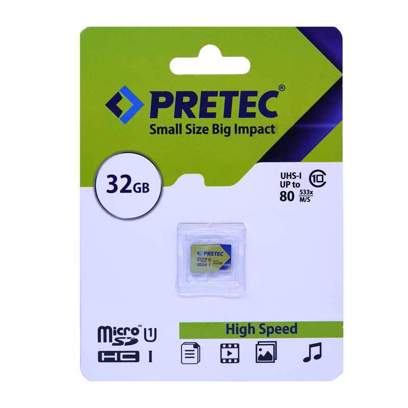 کارت حافظه microSDXC پریتک مدل small کلاس 10 استاندارد UHS-I U1 سرعت 80MBps ظرفیت 32 گیگابایت کارت حافظه microSDXC پریتک مدل small کلاس 10 استاندارد UHS-I U1 سرعت 80MBps ظرفیت 32 گیگابایت